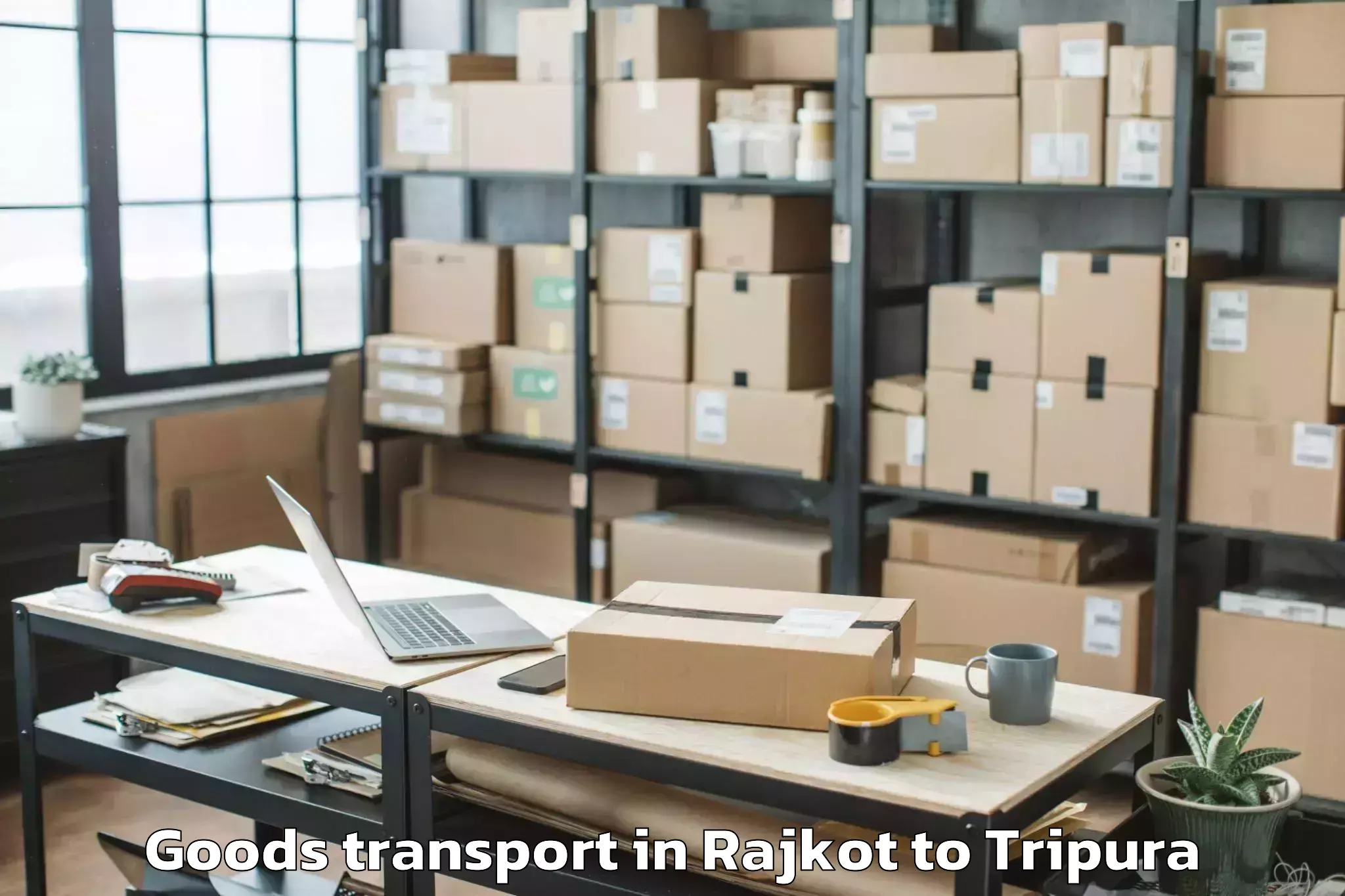 Discover Rajkot to Santirbazar Goods Transport